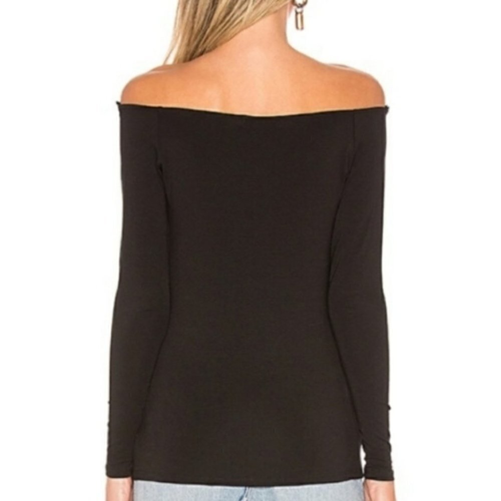 n: Philanthropy Off the Shoulder Black Harriet Top - Picture 2 of 12
